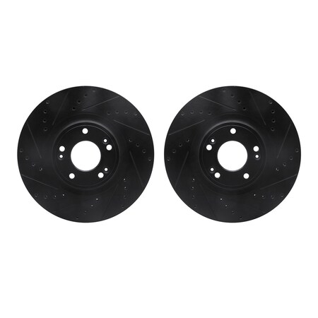 Dynamic Friction Co Rotors-Drilled and Slotted-Black, Zinc Plated black, Zinc Coated, 8002-03020 8002-03020